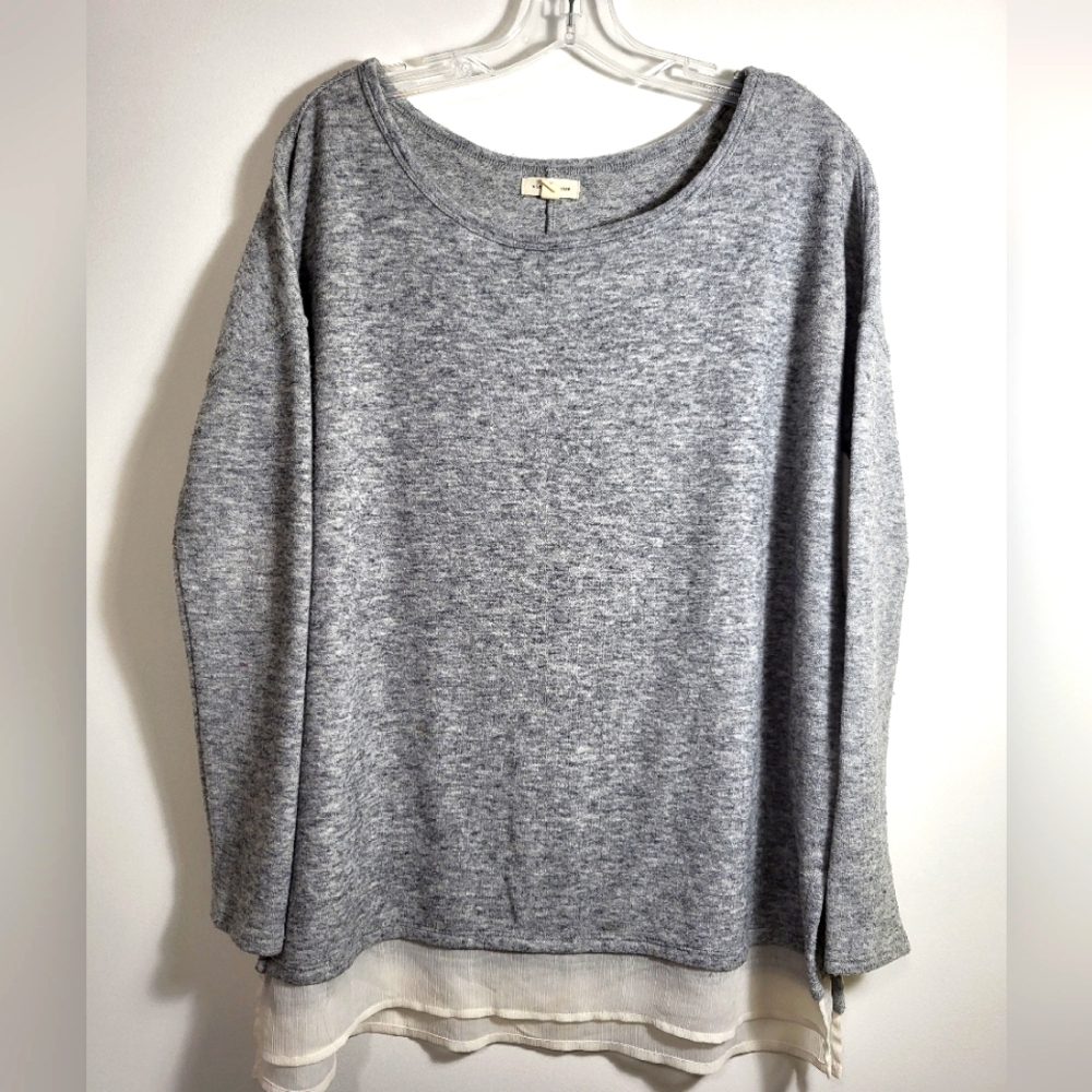 silence + noise Anthropology gray oversized top women's S #2361